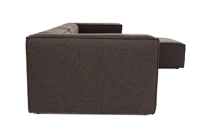 Atelier Del Sofa Sofá Esquinero Marrón Oscuro Lino 296x185x66 cm